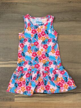 Disney Lilo & Stitch Toddler Hawaiian Floral & Stitch Print Sleeveless Dress 3T